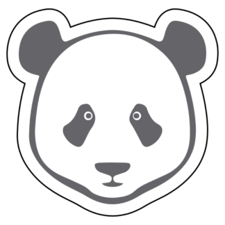Simple Panda Face Sticker (Grey)